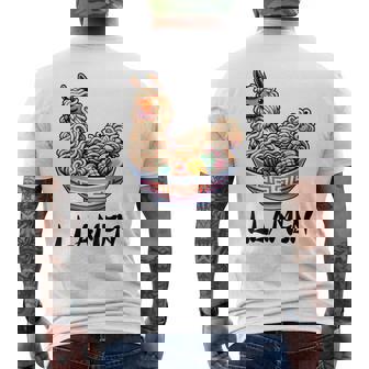 Llamen Noodles Chinese Food Alpaca Llama Lover Men's Back Print T-Shirt - Monsterry