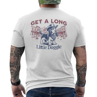 Get A Long Little Doggie Basset Hound Vintage Western Men's T-shirt Back Print - Thegiftio UK