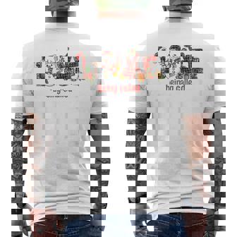 Love Being Called Mimi Snowman Red Plaid Christmas Pjs Men's Back Print T-Shirt - Monsterry