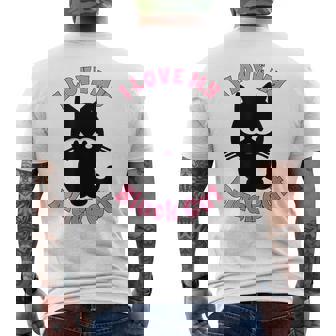 I Love My Cat Shirt Cute Kitty Halloween Kitten Men's Back Print T-Shirt - Monsterry