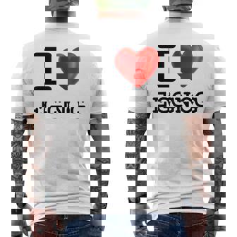 I Love EGGNOG Drink Beverage Heart T Shirt Men's Back Print T-Shirt - Monsterry