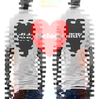 I Love Melody Heart Cute Melody Nombre Camiseta Hombre Estampado Espalda - Regaloses
