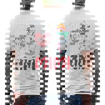 I Love Being A Mimi Snowman Christmas Red Plaid Mom Grandma Men's Back Print T-Shirt - Monsterry