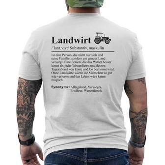 Lustiger Bauer Spruch Traktor Landwirt Lustig T-Shirt mit Rückendruck - Geschenkecke