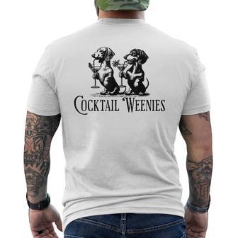 Martini Cocktail Lover Dachshund Cocktail Weenies Dachshund Men's T-shirt Back Print - Thegiftio UK
