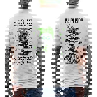Mental Health Warrior Awareness Black Cat Brain Illness Men's T-shirt Back Print | Seseable UK