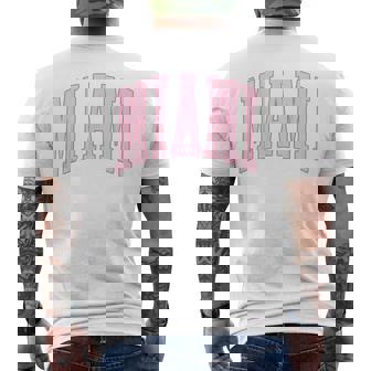 Miami Vintage Preppy Varsity Pink Sports Men's T-shirt Back Print - Seseable