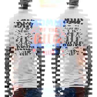 Mommy Of The Little Firecracker Fourth Of July Birthday Men's Back Print T-Shirt - Monsterry