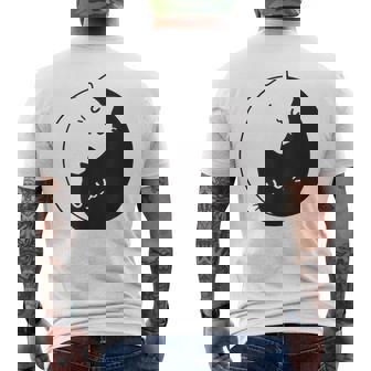 Motif Chat Yin Et Yang Symbole D'équilibre De Paix T-shirt imprimé au dos - Cadeauxyz