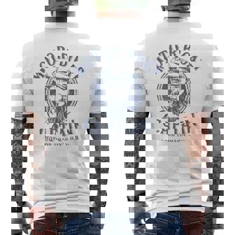 Motor Boat Captain Pontoon Boating Motor Boatin Lake Men's T-shirt Back Print - Seseable