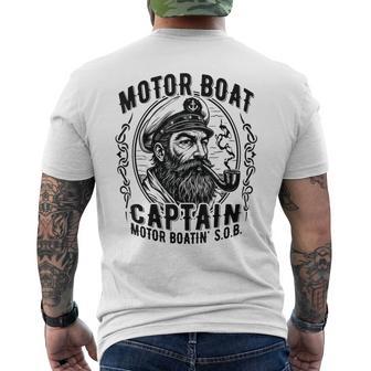Motor Boatin' SOB Vintage Pontoon Captain On The Lake Men's T-shirt Back Print - Thegiftio UK