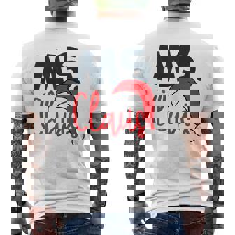 Mr And Ms Claus Couples Matching Christmas Pajamas Santa Men's Back Print T-Shirt - Monsterry