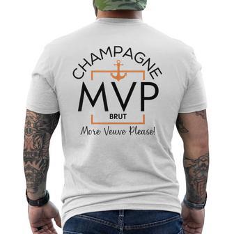 MVP More Veuve Please Veuve Party Champagne Label Inspired Men's Back Print T-Shirt - Monsterry
