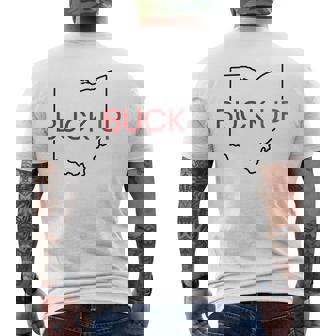 Native Ohio Buck Up Premium Men's Back Print T-Shirt - Monsterry