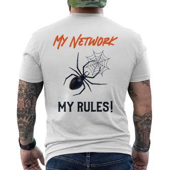 My Network My Rules Lustiges It Cyber Security T-Shirt mit Rückendruck - Geschenkecke