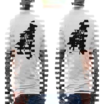 Newfie Mom Newfoundland Dog Silhouette Men's Back Print T-Shirt - Monsterry