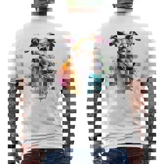 Obra De Arte De Acuarela De Perro Galgo Camiseta Hombre Estampado Espalda - Regaloses