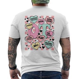 Occupational Therapy Valentine Candy Sweet Heart Fine Motor Men's T-shirt Back Print - Thegiftio UK