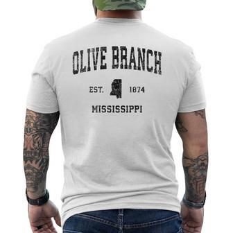 Olive Branch Mississippi MS Vintage Sports Prin Premium Men's Back Print T-Shirt - Monsterry
