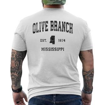 Olive Branch Mississippi MS Vintage Sports Prin Tank Top Men's Back Print T-Shirt - Monsterry