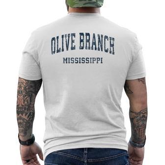 Olive Branch Mississippi MS Vintage Varsity Sports Navy Desi Men's Back Print T-Shirt - Monsterry