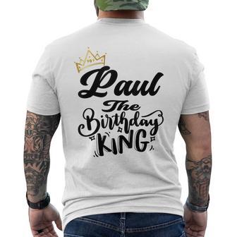 Paul The Birthday King Happy Birthday Boys Nager Gray T-Shirt mit Rückendruck - Geschenkecke