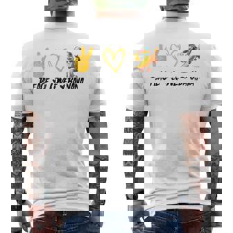 Peace Love Banana For Fruit Lover Vegan Men's T-shirt Back Print - Seseable