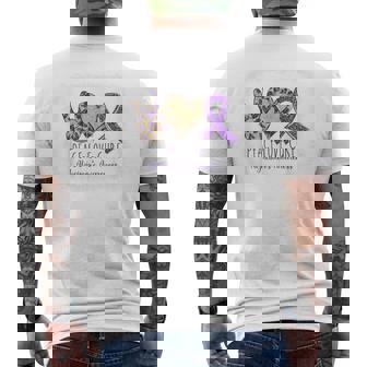 Peace Love Cure We Wear Purple For Alzheimer's Awareness Men's Back Print T-Shirt - Monsterry