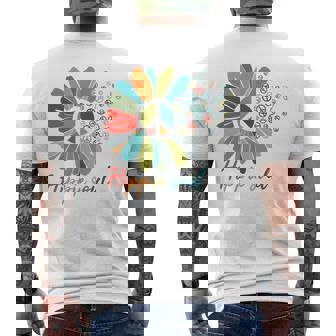 Peace Sign Sunflower Hippie Soul 60's Retro Freethinker Men's Back Print T-Shirt - Monsterry