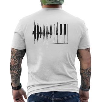 Piano Piano Keys Wings Gray T-Shirt mit Rückendruck - Geschenkecke