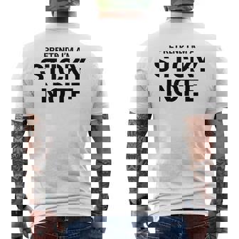 Pretend I’m A Sticky Note Easy Funny Lazy Halloween Costume Men's Back Print T-Shirt - Monsterry