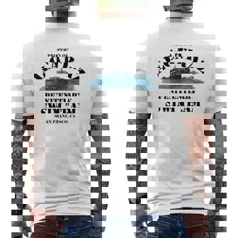 Property Of Alcatraz Retro Swim Team T-Shirt Men's Back Print T-Shirt - Monsterry
