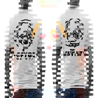 Puppy Love Dog Heart Eyes Men's Back Print T-Shirt - Monsterry