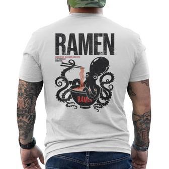 Ramen Anime Manga Kawaii Otaku Fashion Backprint Streetwear Gray T-Shirt mit Rückendruck - Geschenkecke