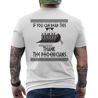 Reading If You Can Read This Thank Phoenicians Men's Back Print T-Shirt - Monsterry