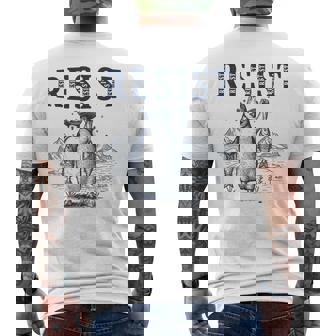 Resist Penguins Activism Vintage Graphic Men's T-shirt Back Print | Seseable CA