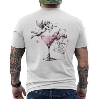 Retro Cupid Brewing Potion Cocktail Valentine’S Day Men's T-shirt Back Print - Thegiftio UK