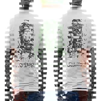 Retro Holy Smokes Jesus Marijuana Weed Cannabis Stoner 420 Men's T-shirt Back Print - Thegiftio