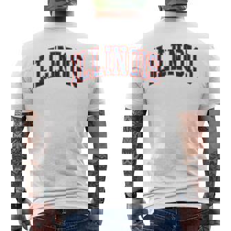 Retro Illinois Vintage Illinois Blue Orange Throwback Il Men's T-shirt Back Print - Thegiftio