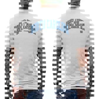 Retro North Carolina Souvenir Simple North Carolina Blue Men's T-shirt Back Print - Thegiftio UK