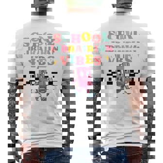 Retro School Librarian Vibes Book Reading Library 70s Book Men's Back Print T-Shirt - Monsterry