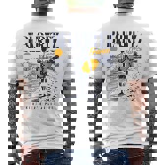 Retro Surfing Sketch Biarritz Franciaintage Surfer Dibujo Camiseta Hombre Estampado Espalda - Regaloses