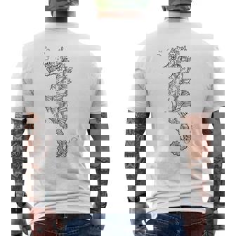 Retro Vintage Art Seahorse Lover Men's Back Print T-Shirt - Monsterry