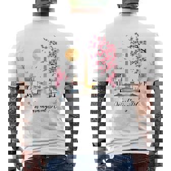 Retro Vintage Washington Dc Pride Souvenir Cherry Blossom Men's T-shirt Back Print - Seseable