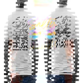 Salty Beach Sunset Sunglasses Summer Vacation Beach Party Men's Back Print T-Shirt - Monsterry