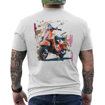 Scooter Moped Scooter Scooter Gray T-Shirt mit Rückendruck - Geschenkecke