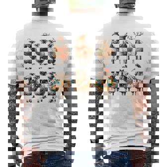 Sheep Christmas Lights Farmer Lamb Fleece Xmas Men's Back Print T-Shirt - Monsterry