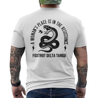 Snake A Woman's Place Is In The Resistance Men's T-shirt Back Print - Thegiftio UK