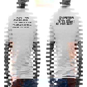 Social Media Killed Romance On Back Men's T-shirt Back Print - Monsterry