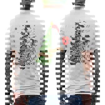 Sorta Merry Sorta Scary Skeleton Snow Christmas Tree Xmas Men's Back Print T-Shirt - Monsterry